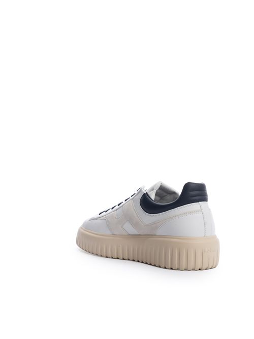 Sneakers H-Stripes in pelle Avorio Grigio Blu HOGAN | HXM6450FE91 UIT3014